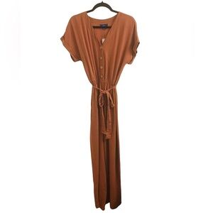 Apt 9 Rust Short Sleeve Jumpsuit Size S